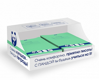 Тетрадь "Hatber Premium", 12л, А5, 80гр/м2, косая линия с дополнительной горизонтальной, на скобе, серия "Панда - Тетрадь"