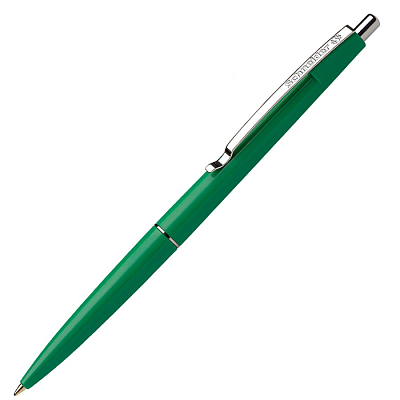 Ручка шариковая автоматическая "Schneider K15", 1мм, синяя, корпус зелёный