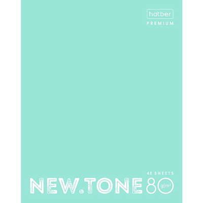 Тетрадь "Hatber Premium", 48л, А5, клетка, ламинация, на скобе, серия "NewTone Pastel - Мята"