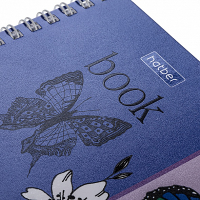 Тетрадь "Hatber", 80л, А4, клетка, лак, на гребне, серия "Романтика"