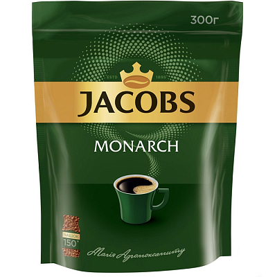 Кофе растворимый "Jacobs Monarch", 300гр, вакуумная упаковка