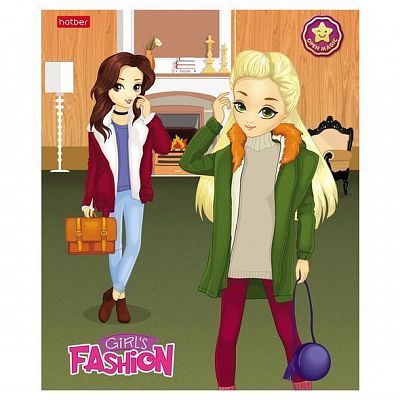 Тетрадь "Hatber", 48л, А5, клетка, на скобе, серия "Fashion Girl 4D"