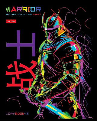 Тетрадь "Hatber", 48л, А5, клетка, ламинация, на скобе, серия "Color Warrior"