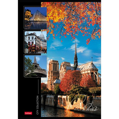 Тетрадь "Hatber", 96л, А4, линия, лак, на скобе, серия "City Collection"