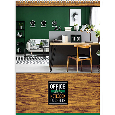 Блокнот "BG", 60л, А5, клетка, на гребне, серия "Office Style"