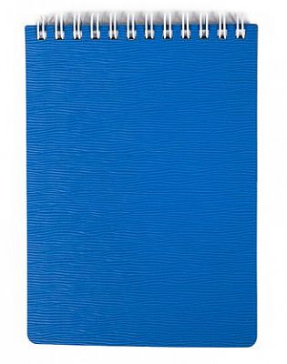 Блокнот "Hatber", 80л, А6, клетка, пластиковая обложка, на гребне, серия "Wood Голубой"
