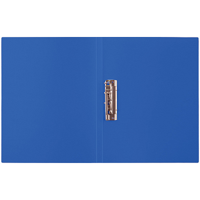 Папка пластиковая для документов "OfficeSpace", А4, 100л, 450мкм, корешок 14мм, металлический зажим, синяя