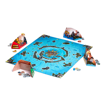 Игра-стратегия настольная "Hatber", А2, кубик и фишки, серия "Остров дракона", в подарочной упаковке