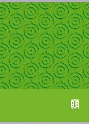 Тетрадь для записи "BG", 96л, А4, клетка, ламинация, на спирали, серия "MonoColor - Зелёная"