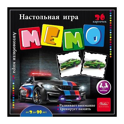 Игра настольная Мемо "Hatber", 36 карточек, серия "Автомобили мира"