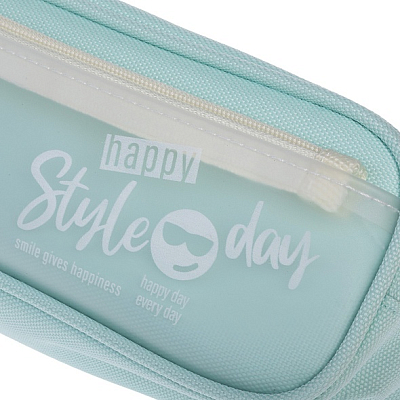 Пенал "Hatber", 230х70х50мм, мягкий, на молнии, серия "Style Day - Mint"