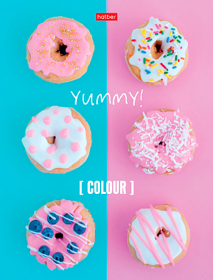 Тетрадь "Hatber", 160л, А5, клетка, на 4-х кольцах, твёрдая обложка, серия "Yummy"