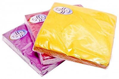 Бумажные салфетки "Esse", 33х33см, 3 слоя, жёлтые, упакованы по 20шт