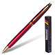 Ручка шариковая "Brauberg De Luxe Red", 1мм, синяя, металлический бордовый корпус, детали золото, повортный механизм