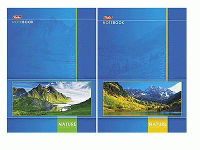 Блокнот "Hatber", 64л, А5, клетка, 4 цветный блок, на клею, серия "Романтические пейзажи"