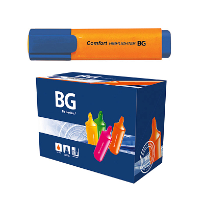 Текстовыделитель "BG Comfort", 1-5мм, скошенный наконечник, водная основа, оранжевый