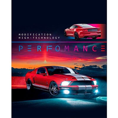 Тетрадь школьная "BG", 48л, А5, клетка, на скобе, серия "Auto Performance"