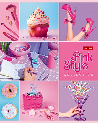 Тетрадь "Hatber", 48л, А5, клетка, ламинация, на скобе, серия "Pink Style"