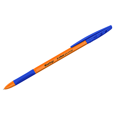 Ручка шариковая "Berlingo Tribase Grip Orange", 0,7мм, синяя, чернила на масляной основе, резиновый грип, оранжевый корпус