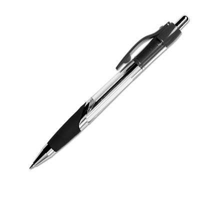 Шариковая ручка автоматическая "Berlingo Blues", 0,5мм, чёрная прозрачный корпус