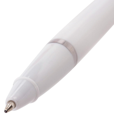 Ручка шариковая настольная "Brauberg", 0,5мм, синяя, корпус белый, на цепочке, большая подставка
