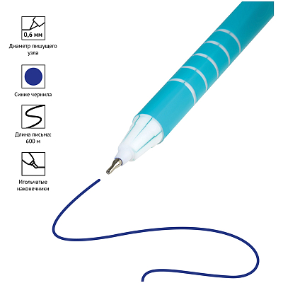 Ручка шариковая "OfficeSpace Pastel Charm", 0,6мм, синяя, чернила на масляной основе, цветной корпус ассорти