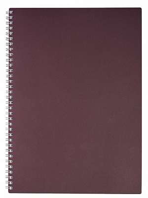 Тетрадь "Hatber", 80л, А4, клетка, пластиковая обложка, на гребне, серия "Metallic - Бордо"