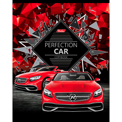 Тетрадь "Hatber", 48л, А5, клетка, 3D лак и фольга, ламинация, на скобе, серия "Perfection Car"