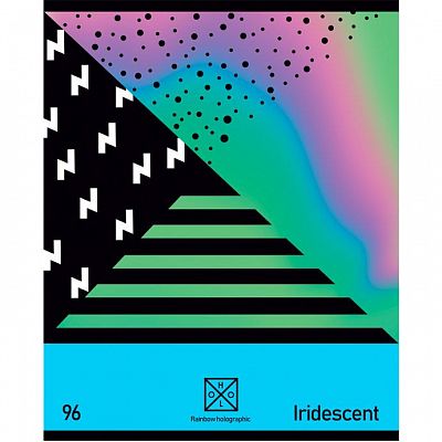 Тетрадь общая "BG", 96л, А5, клетка, лак, на скобе, серия "Iridescent"