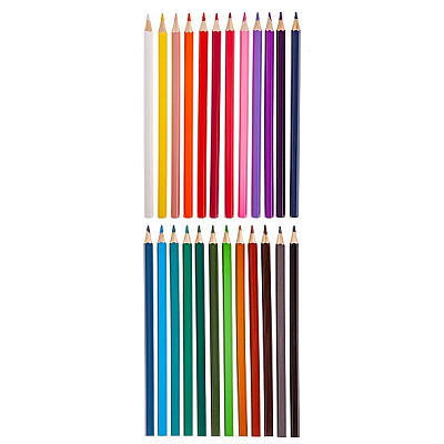 Карандаши "Hatber Eco", 24 цвета, серия "Приключения кота Пирожка, в картонной упаковке