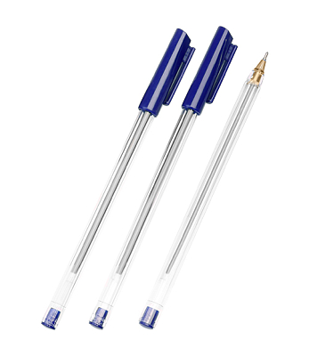Ручка шариковая "Стамм 800", 0,7мм, синяя, чернила на масляной основе, прозрачный корпус