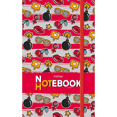 Записная книжка "Hatber", 80-50л, А6, без линовки/клетка, твёрдая обложка, на гребне, серия "Pattern