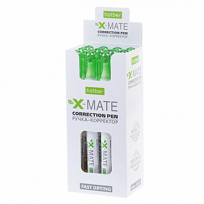 Корректирующая ручка "Hatber X-Mate", 5мл, металлический наконечник