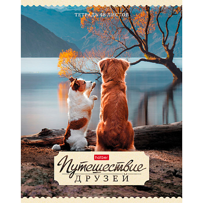 Тетрадь "Hatber", 48л, А5, клетка, на скобе, серия "Путешествие друзей №2"