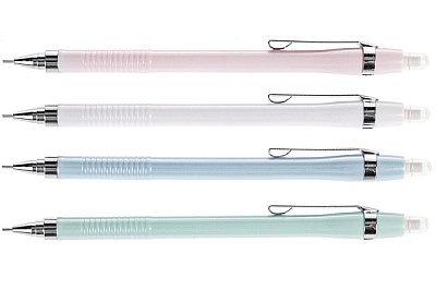 Набор карандашей механических "Hatber Mildtone HB", 0,5мм, ластик, корпус ассорти, 2шт в пакете