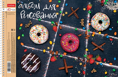 Альбом для рисования "Hatber", 40л, А4, перфорация на отрыв, на спирали, серия "Sweet Moments"