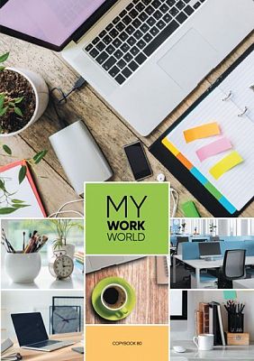 Тетрадь для записи "BG", 80л, А4, клетка, лак, на гребне, серия "My Work №1"