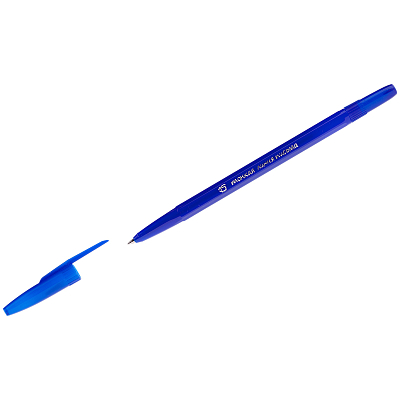 Ручка шариковая "Стамм Тонкая линия письма", 0,7мм, синяя, чернила на масляной основе, синий корпус