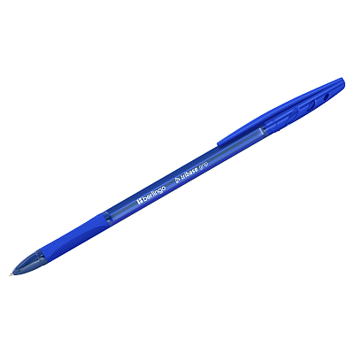 Ручка шариковая "Berlingo Tribase Grip", 1мм, синяя, чернила на масляной основе, резиновый грип, синий тонированный корпус