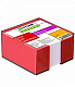 Блок бумаги для заметок "Стамм Вишня", 9x9x5см, белый, непроклеенный, в пластиковом красном боксе
