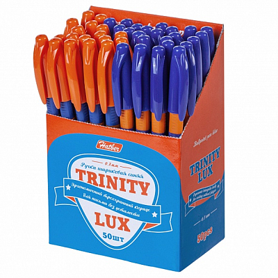Ручка шариковая "Hatber Trinity Lux", 0,7мм, синяя, цветной корпус