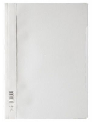 Папка-скоросшиватель пластиковая "Durable", А4, 150/180мкм, прозрачный верхний слой, белая