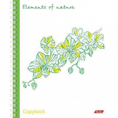 Тетрадь "Hatber", 96л, А5, клетка, на гребне, серия "Elements of Nature"
