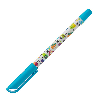 Ручка шариковая "Союз SunWrite", 0,7мм, синяя, белый корпус с рисунком