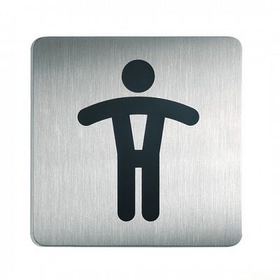 Пиктограмма "WC мужской" 150х150мм Durable серебристая