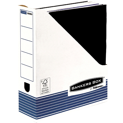 Папка картонная архивная "Fellowes R-Kive Prima", 80x312x258мм, бело-синяя