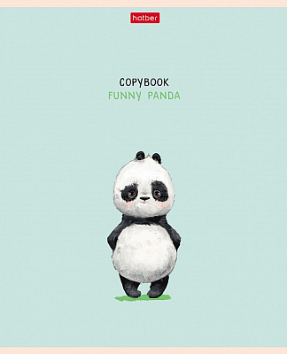 Тетрадь "Hatber", 40л, А5, клетка, на скобе, серия "Funny Panda"