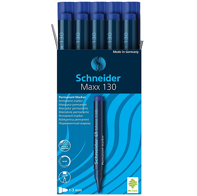 Маркер перманентный "Schneider Maxx 130", 3мм, круглый наконечник, спиртовая основа, синий