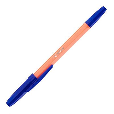 Ручка шариковая "Союз Vitolina", 1мм, синяя, оранжевый корпус
