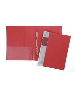 Папка пластиковая "Hatber", А4, 700мкм, корешок 17мм, пружинный скоросшиватель, карман, серия "Standard - Красная"